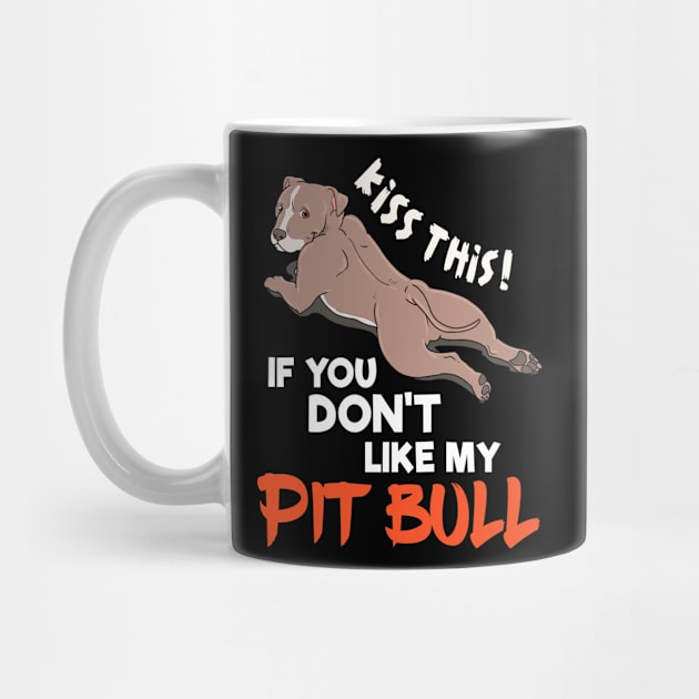Funny Kiss This Pitbull Gift Design Pit Bull Lover Print by Linco